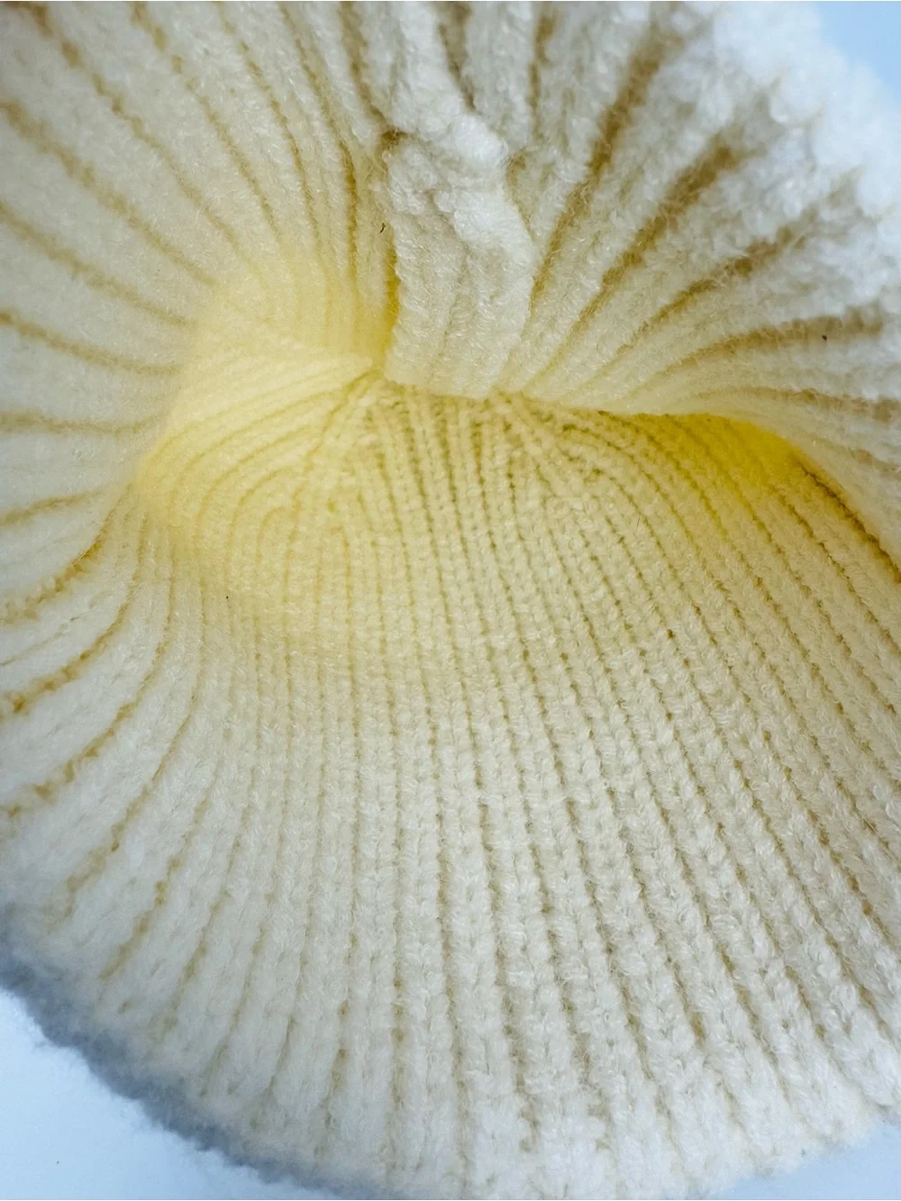 Happy Face Patch Beanie Off White Winter Knit Hat Adult